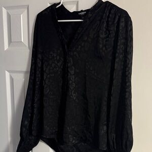 Express Women's Elegant Black Patterned Blouse